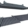 Traditional Chinese Roof Components With Classic Tile Design And Curved Eaves