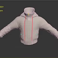 White Oversized Hoodie With Zip Closure Drawstring And Long Sleeves