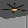 Modern Interior Wooden Blade Ceiling Pendant Light With Fan Design And Bright Glow