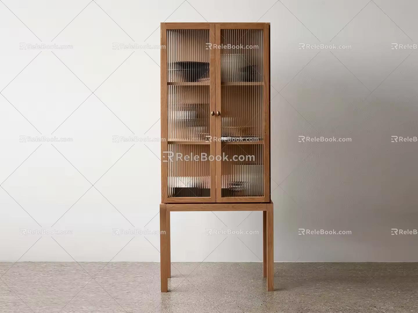 Long Macro Glass Sideboard 3d model