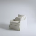 Comfortable White Single Sofa With Plush Cushions In Modern Interior Design 3d model