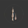 Three Unique Shaped Decorative Ceramic Furniture Pieces With Natural Tones And Textured Surface