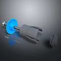 Bike Replacement Parts With Blue Round Bolt And Gray Plastic Components 3d model