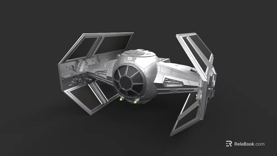 Futuristic Silver Car with Wing like Structures and Central Circular Section 3d model 