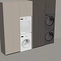 Modern Balcony Cabinet With Built in Washing Machine And Dryer In Light Dark Design