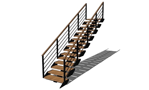 Lattice steel staircase wrought iron stair railing 3d model