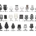 Variety of Ergonomic Office Chairs with Different Designs and Color Options