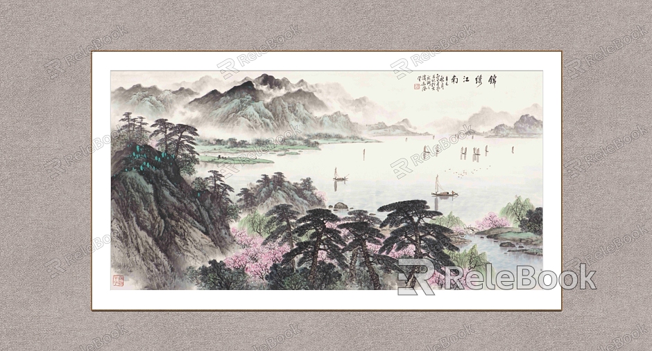 Decorative Painting Splendid Jiangnan Lu Xingtang Landscape Painting model