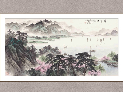 Decorative Painting Splendid Jiangnan Lu Xingtang Landscape Painting model