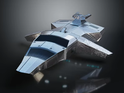 Futuristic Metallic Spacecraft With Aerodynamic Structure For Advanced Cosmic Exploration 3d model