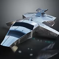 Futuristic Metallic Spacecraft With Aerodynamic Structure For Advanced Cosmic Exploration 3d model