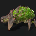 Fierce Monster With Green Slime Spikes Sharp Claws And Red Eyes