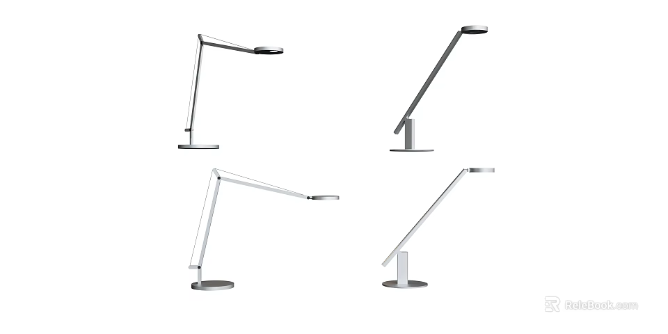 Modern Adjustable Desk Lamps With Sleek Design And Different Angles 3d model 