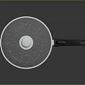 Non Stick Frying Pan With Transparent Lid Black Body White Speckles And Black Handle