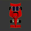 Red Race Car Model with Open Cockpit Brown Seat Black Rear Wing and Wheels