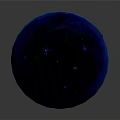 Starry Cosmic Space Background With Blue Nebula And Purple Rings Around Planets