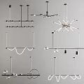 Modern Pendant Lights With Geometric Curved Lines Metal Frames And Decorative Designs
