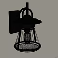 Modern Unique Shaped Wall Mounted Lamp With Black Metal And Glass Shade