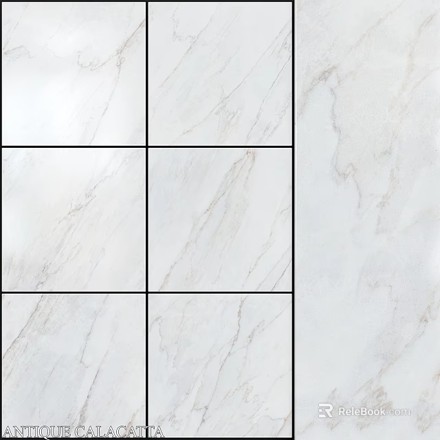 White Marble Tiles In Grid Layout With Natural Veined Texture For Construction 3d model