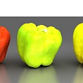 Realistic Sweet Pepper Solanaceae Pepper Pepper Green Pepper Yellow Pepper Red Pepper Vegetable 3d model