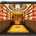 Traditional Religious Worship Space With Red Walls Statues Altar And Circular Ceiling