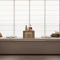 Cozy Bay Window Cabinet Design With White Daisy Shaped Cushions And Wooden Elements