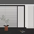 modern partition office glass door partition 3d model