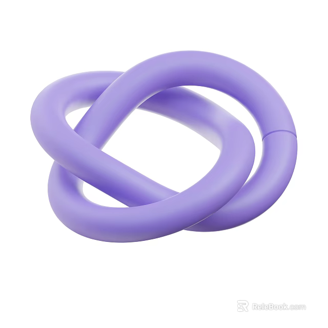 Purple Balloon Loop Design With Intertwined Rings And Smooth Surface 3d model 