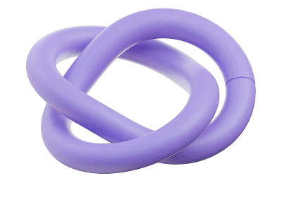 Purple Balloon Loop Design With Intertwined Rings And Smooth Surface 3d model
