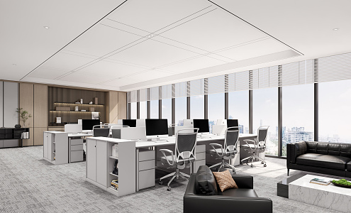 Modern public office area 3d model