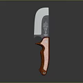 Decorative Kitchen Knife Featuring Carved Stainless Steel Blade And Red Wooden Floral Handle