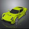 Yellow 3D Rendered Sports Car With Sleek Design Black Windows Alloy Wheels And Reflective Surface