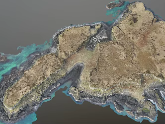 Island Scanning Island Coast Cliff Terrain Seaside Rocks 3d model