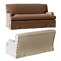 Stylish Brown and Beige Two Seater Sofas with Tufted Back Design and Upholstered Finish