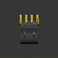 Heavy Duty Functional Vehicle Excavator Bucket with Metal Structure Mounting Pins and Yellow Accents