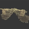 Ruined Historical Arch Building Structure With Red Brick And Stone Walls