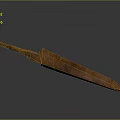 Ancient Rusty Weapon With Long Handle And Sharp Vintage Blade 3d model