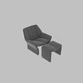 Comfortable Gray Leisure Chair with Ottoman Soft Fabric Curved Design and Swatches