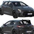 Gray Toyota Hatchback Front And Rear Views 3d model