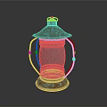 Vintage Rusted Copper Lantern With Gray Shade And Handle Design Details