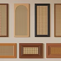 Various Shaped Decorative Grille Panels With Different Designs And Frame Colors 3d model
