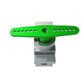 Silver Mechanical Component With Perforated Green Handle And Metallic Base 3d model