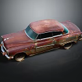 Rusted Vintage Classic Car with Old Retro Design and Weathered Exterior
