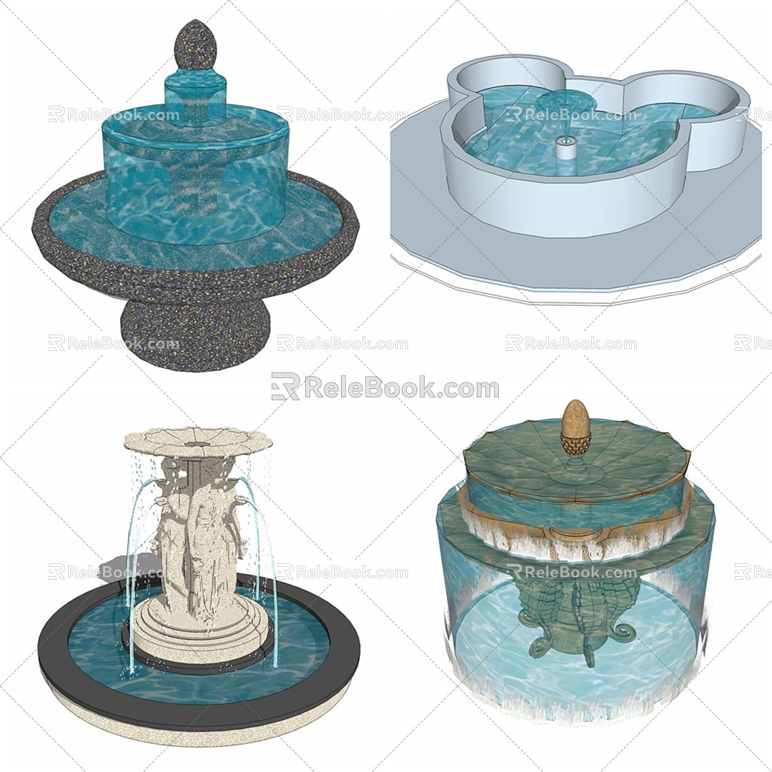 Modern Fountain Fountain Waterscape Candle Bottle Ink Bottle model