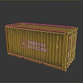 Yellow Metal Storage Container For Household Items With Company Logo