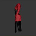 Elegant Red Black Long Sleeve Outfit With Black Belt Fashion Design