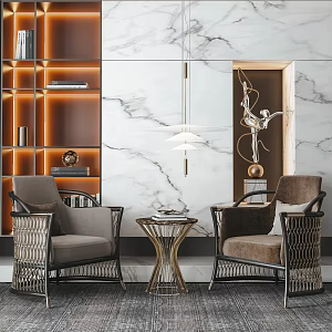 Light Luxury Casual Sofa Combination Single Chair 3d model