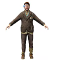Modern Characters Foreigners Beggars Ordinary People Poor People Characters Realistic Men Game Characters Male Characters Middle-aged Men 3d model