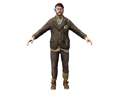 Modern Characters Foreigners Beggars Ordinary People Poor People Characters Realistic Men Game Characters Male Characters Middle-aged Men 3d model