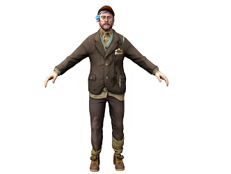 Modern Characters Foreigners Beggars Ordinary People Poor People Characters Realistic Men Game Characters Male Characters Middle-aged Men 3d model